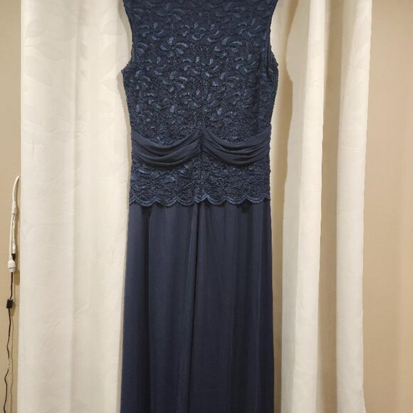 Blue with white stones long Blue Sage dress - Picture 5 of 5